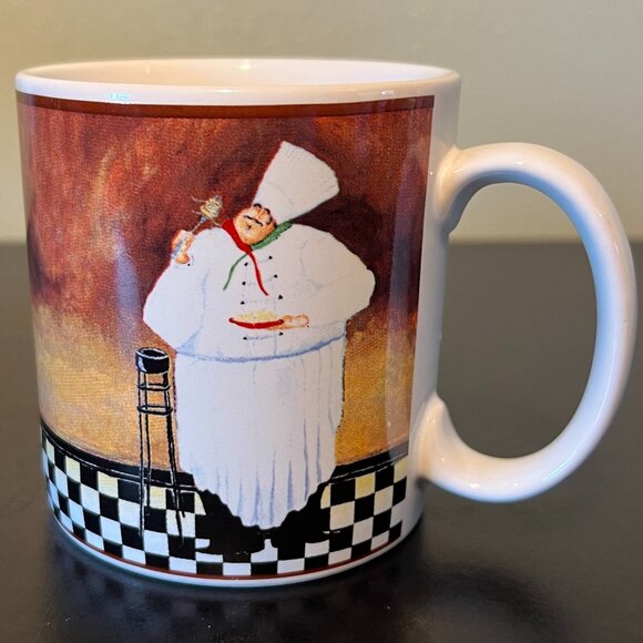 TWO Sakura AL DENTE Italian Chefs Stoneware Mugs ~ Artwork by Jennifer Garant - Picture 3 of 12